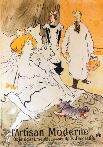 The Modern Craftsman Black Ornate Wood Framed Art Print with Double Matting by Toulouse-Lautrec, Henri