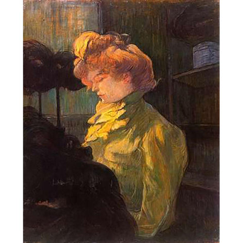 The Modiste White Modern Wood Framed Art Print by Toulouse-Lautrec, Henri