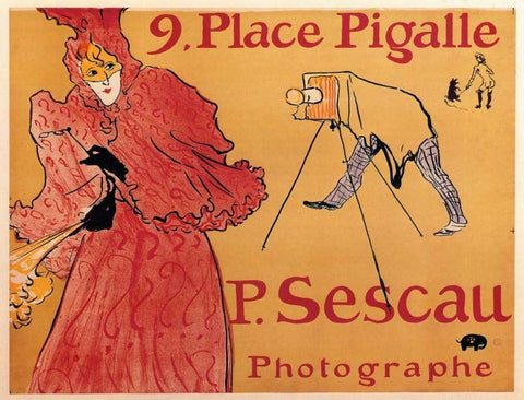 The Photographer Paul Sescau White Modern Wood Framed Art Print with Double Matting by Toulouse-Lautrec, Henri