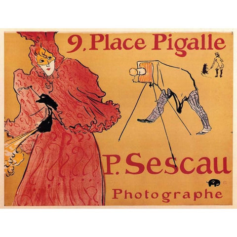 The Photographer Paul Sescau White Modern Wood Framed Art Print by Toulouse-Lautrec, Henri