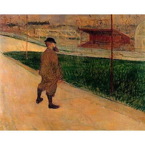 Tristan Bernard At The Buffalo Stadium Black Modern Wood Framed Art Print with Double Matting by Toulouse-Lautrec, Henri