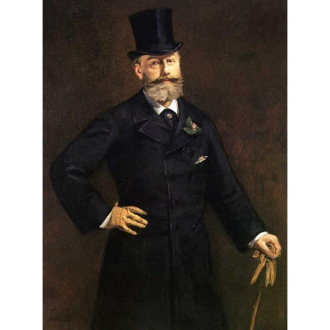 Portrait of M. Antonin Proust, 1880 White Modern Wood Framed Art Print by Manet, Edouard