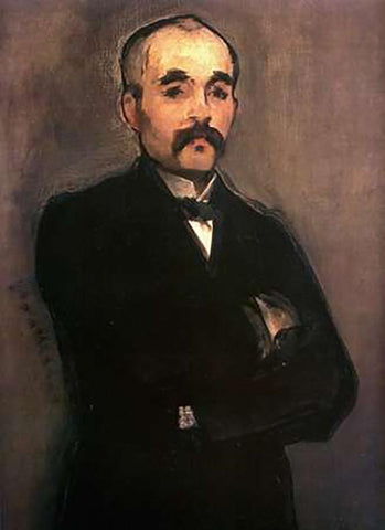 Georges Clemenceau White Modern Wood Framed Art Print with Double Matting by Manet, Edouard