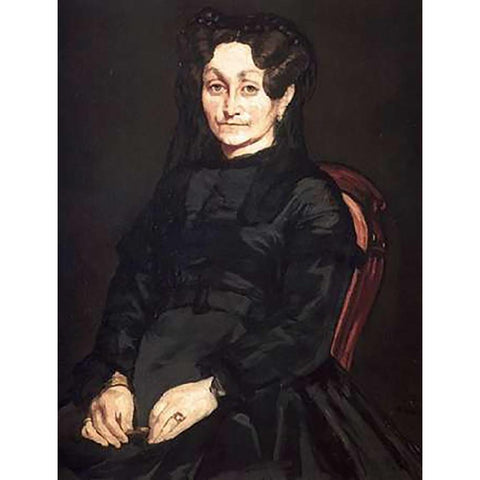Mme Auguste Gold Ornate Wood Framed Art Print with Double Matting by Manet, Edouard