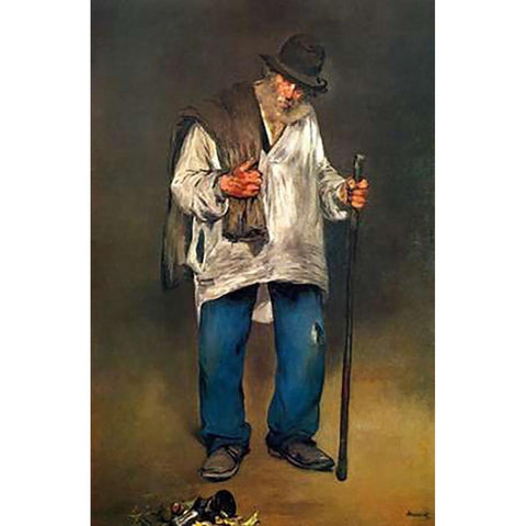 The Ragpicker Gold Ornate Wood Framed Art Print with Double Matting by Manet, Edouard