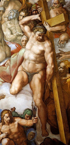 Detail From The Last Judgement 23 White Modern Wood Framed Art Print with Double Matting by Michelangelo