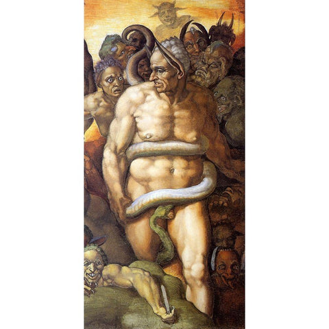 Minos-3 Black Modern Wood Framed Art Print by Michelangelo