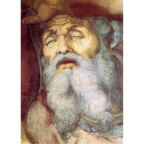 The Conversion Of Saint Paul Detail White Modern Wood Framed Art Print by Michelangelo