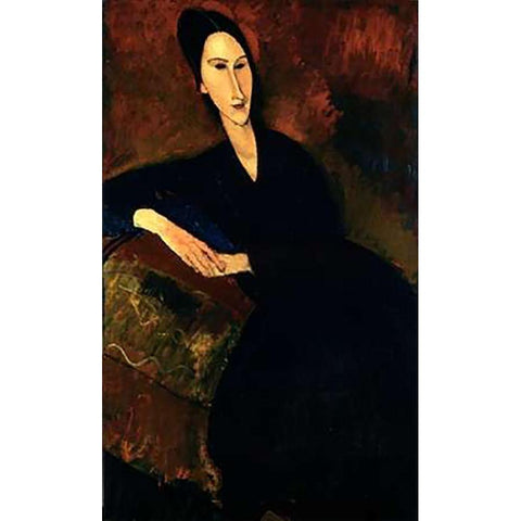 Anna Zborowska Black Modern Wood Framed Art Print with Double Matting by Modigliani, Amedeo