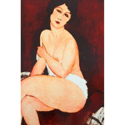Beautiful Woman Black Modern Wood Framed Art Print by Modigliani, Amedeo