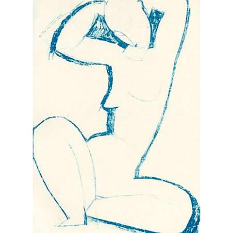 Caryatid 5 White Modern Wood Framed Art Print by Modigliani, Amedeo