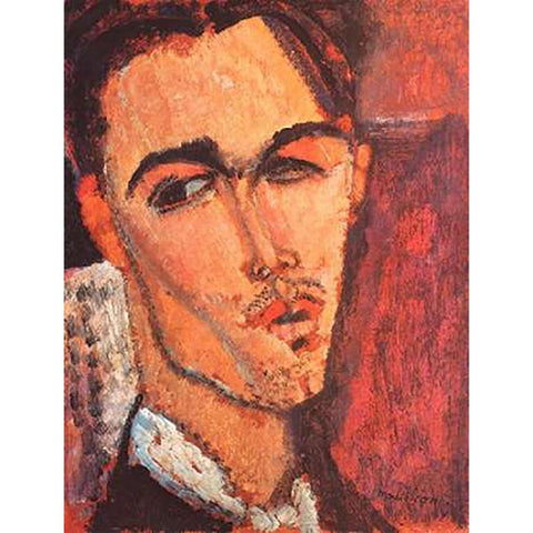 Celso Lagar White Modern Wood Framed Art Print by Modigliani, Amedeo