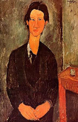 Chaim Soutine 0 Black Ornate Wood Framed Art Print with Double Matting by Modigliani, Amedeo