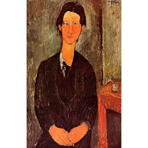 Chaim Soutine 0 Black Modern Wood Framed Art Print by Modigliani, Amedeo
