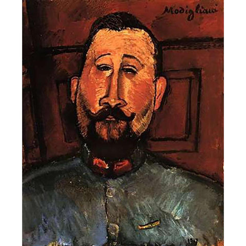 Doctor Devaraigne White Modern Wood Framed Art Print by Modigliani, Amedeo