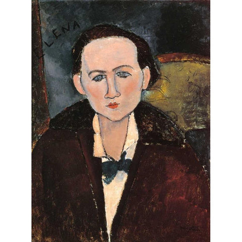 Elena Povolozky White Modern Wood Framed Art Print by Modigliani, Amedeo