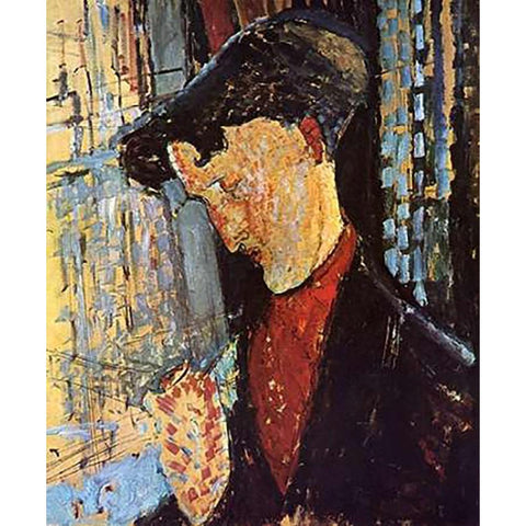 Frank Haviland Black Modern Wood Framed Art Print with Double Matting by Modigliani, Amedeo