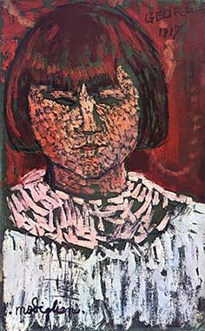 Georges Black Ornate Wood Framed Art Print with Double Matting by Modigliani, Amedeo