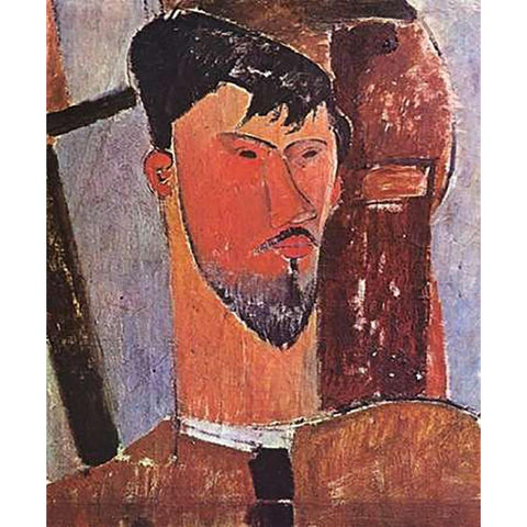 Henri Laurens White Modern Wood Framed Art Print by Modigliani, Amedeo