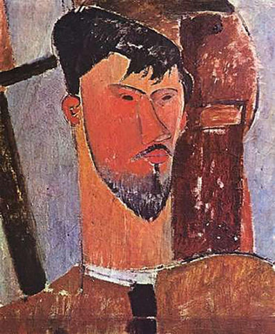 Henri Laurens White Modern Wood Framed Art Print with Double Matting by Modigliani, Amedeo