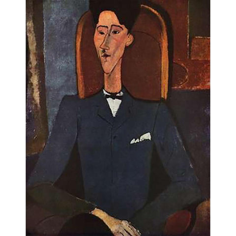 Jean Cocteau Black Modern Wood Framed Art Print with Double Matting by Modigliani, Amedeo