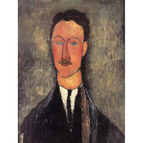 Leopold Survage Gold Ornate Wood Framed Art Print with Double Matting by Modigliani, Amedeo