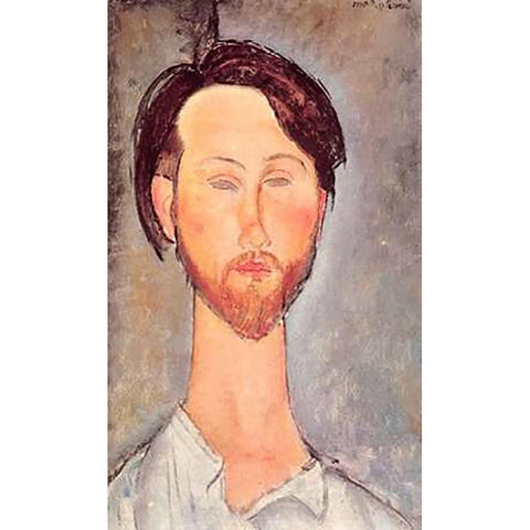 Leopold Zborowski X White Modern Wood Framed Art Print by Modigliani, Amedeo