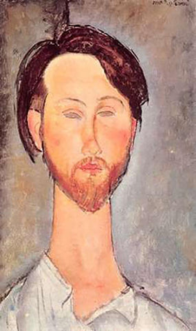 Leopold Zborowski X Black Ornate Wood Framed Art Print with Double Matting by Modigliani, Amedeo