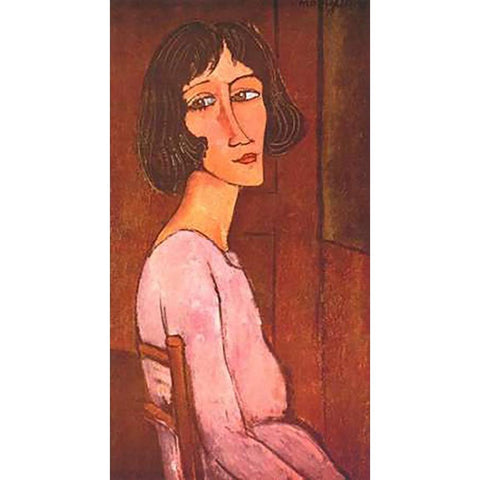 Marguerite Gold Ornate Wood Framed Art Print with Double Matting by Modigliani, Amedeo