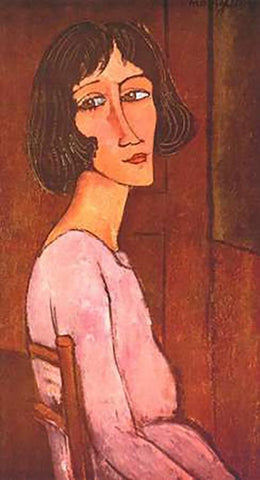 Marguerite Black Ornate Wood Framed Art Print with Double Matting by Modigliani, Amedeo