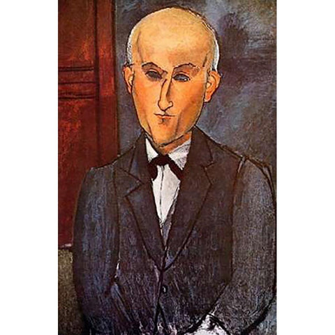 Max Jacob Black Modern Wood Framed Art Print with Double Matting by Modigliani, Amedeo