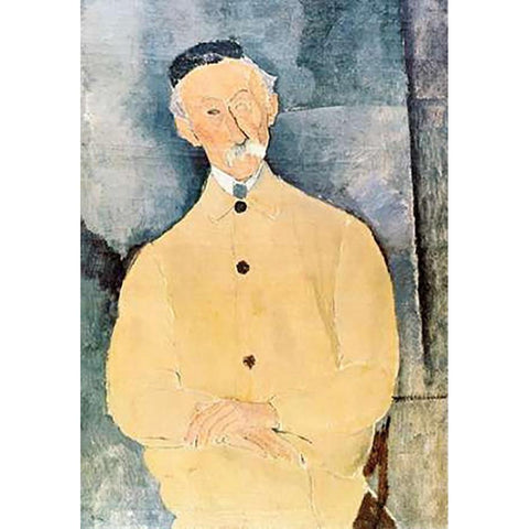 Monsieur Lepoutre Black Modern Wood Framed Art Print by Modigliani, Amedeo