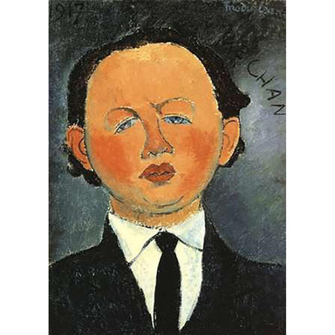 Oscar Miestchaninoff Black Modern Wood Framed Art Print with Double Matting by Modigliani, Amedeo