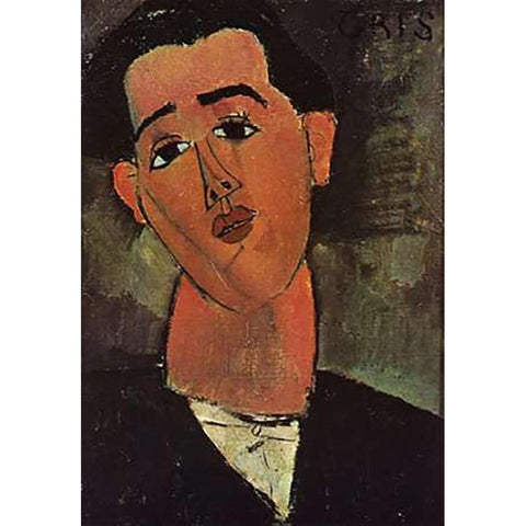 Painter Juan Gris Black Modern Wood Framed Art Print with Double Matting by Modigliani, Amedeo