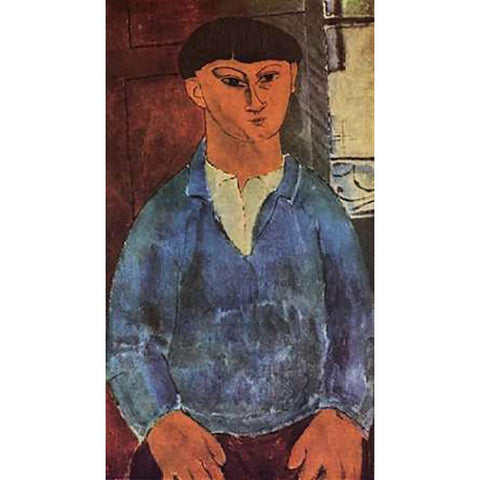 Painter Moses Kisling Black Modern Wood Framed Art Print with Double Matting by Modigliani, Amedeo
