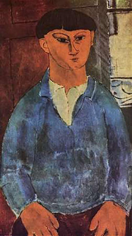 Painter Moses Kisling Black Ornate Wood Framed Art Print with Double Matting by Modigliani, Amedeo