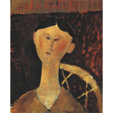 Portrait Of Mrs Hastings Gold Ornate Wood Framed Art Print with Double Matting by Modigliani, Amedeo