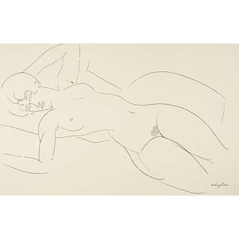 Reclining Nude 3 Gold Ornate Wood Framed Art Print with Double Matting by Modigliani, Amedeo