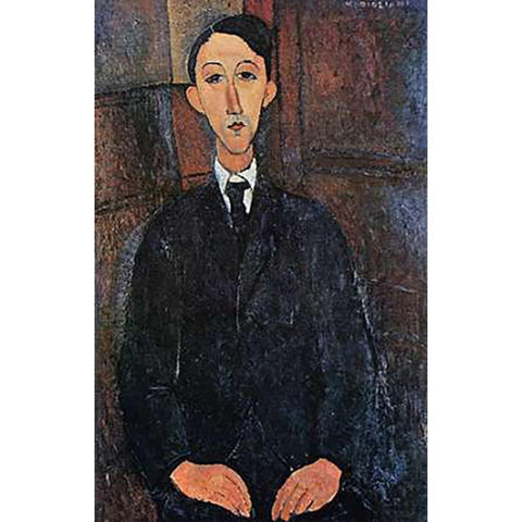 The Painter White Modern Wood Framed Art Print by Modigliani, Amedeo