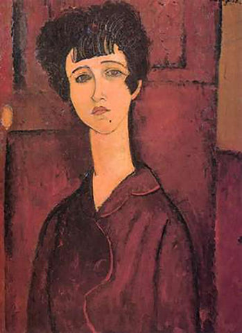 Vistoria Black Ornate Wood Framed Art Print with Double Matting by Modigliani, Amedeo