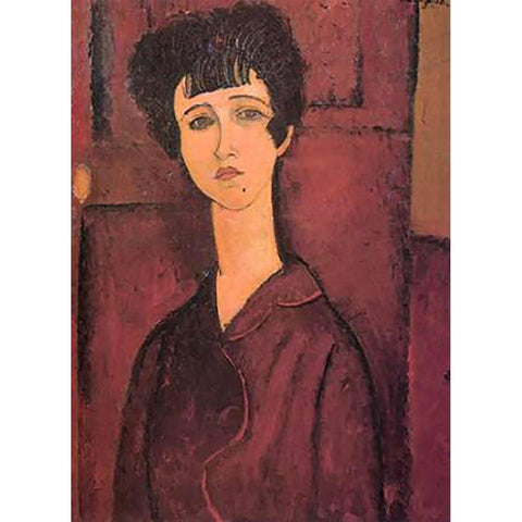 Vistoria White Modern Wood Framed Art Print by Modigliani, Amedeo