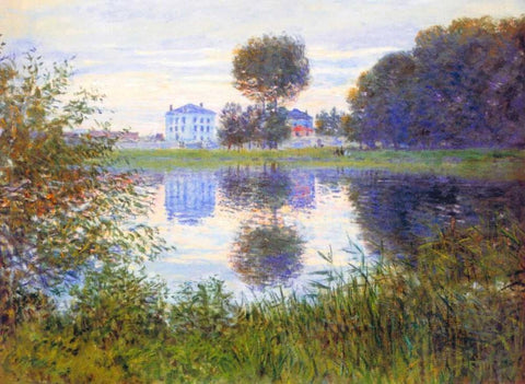 Arbre En Boule Argenteuil 1876 White Modern Wood Framed Art Print with Double Matting by Monet, Claude