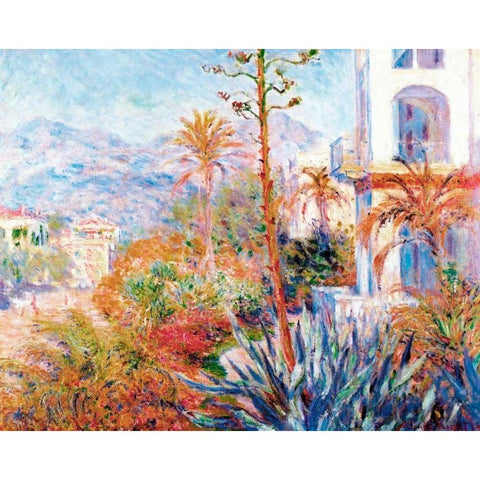 Bordighera 1884 Gold Ornate Wood Framed Art Print with Double Matting by Monet, Claude