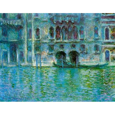 Palazzo da Mula, 1908 Black Modern Wood Framed Art Print with Double Matting by Monet, Claude