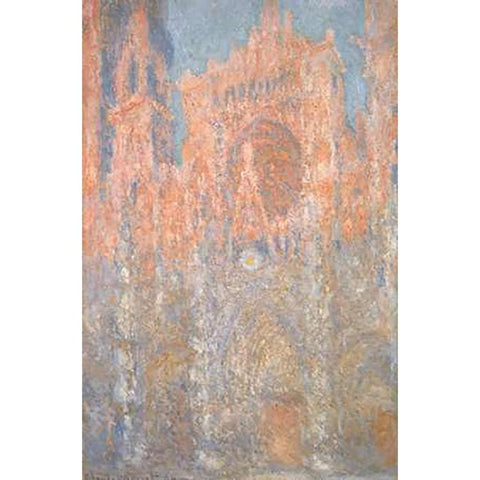 Rouen Cathedral 1892-93 Gold Ornate Wood Framed Art Print with Double Matting by Monet, Claude