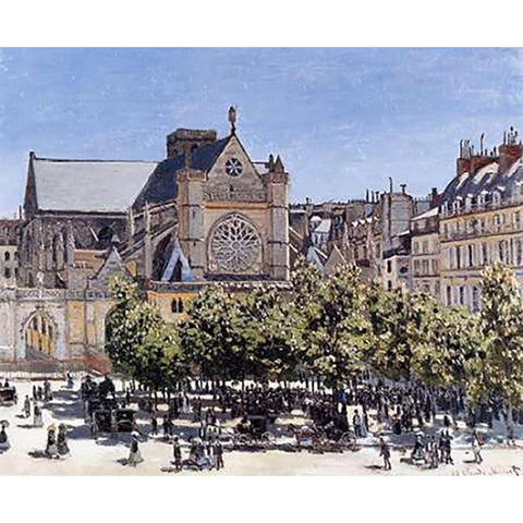 Saint-Germain-LAuxerrois 1866 Black Modern Wood Framed Art Print by Monet, Claude