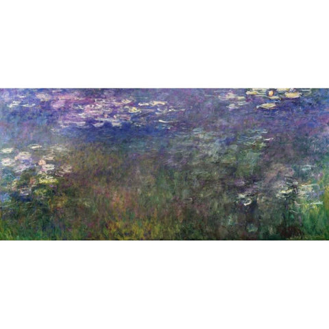 Water Lilies 1916-20 White Modern Wood Framed Art Print by Monet, Claude
