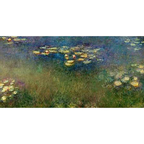 Water Lilies Giverny Gold Ornate Wood Framed Art Print with Double Matting by Monet, Claude