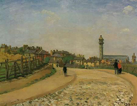 Upper Norwood Crystal Palace London 1870 White Modern Wood Framed Art Print with Double Matting by Pissarro, Camille