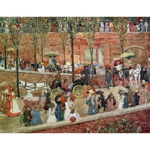 Monte Pincio Rome Gold Ornate Wood Framed Art Print with Double Matting by Prendergast, Maurice Brazil